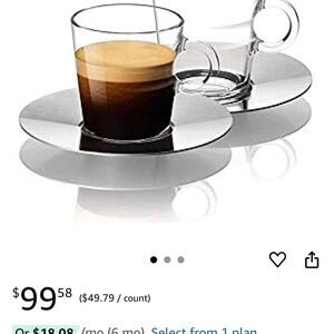 Nespresso Glass Espresso Cups with Saucers